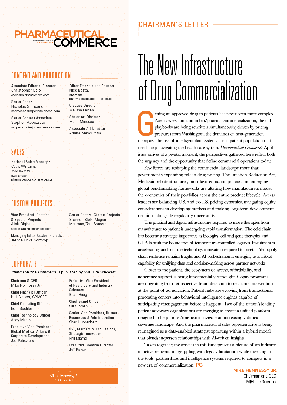 A page from a pharmaceutical company's Chairman's Letter discusses the importance of setting the right tone in their products. AI generated content