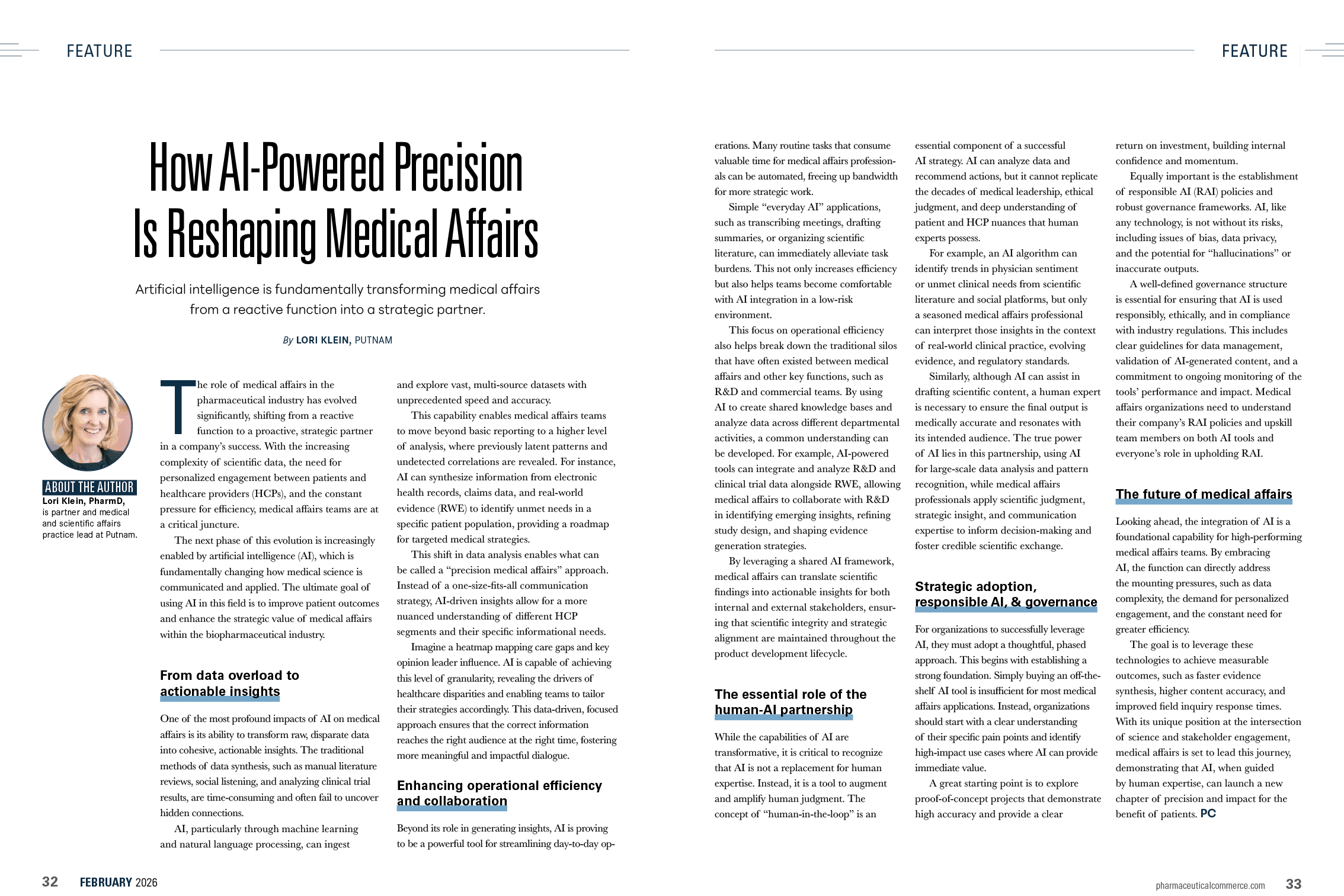 A magazine article discusses how artificial intelligence is changing the medical field. AI generated content