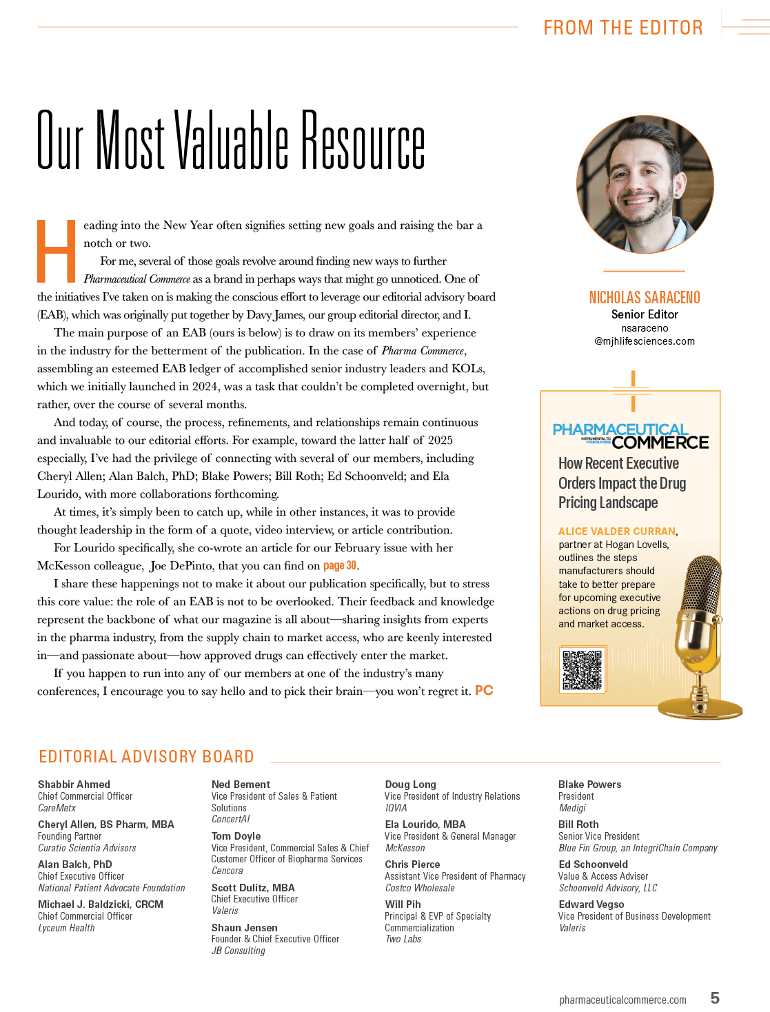 A magazine cover with a man smiling and the words “Our Most Valuable Resource" written in the top left corner. AI generated content