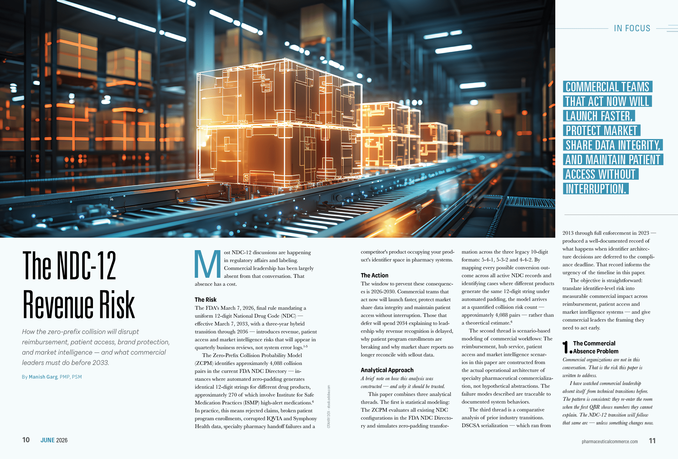 A magazine cover with the title “The NDC12 Revenue Risk". Description generated by AI