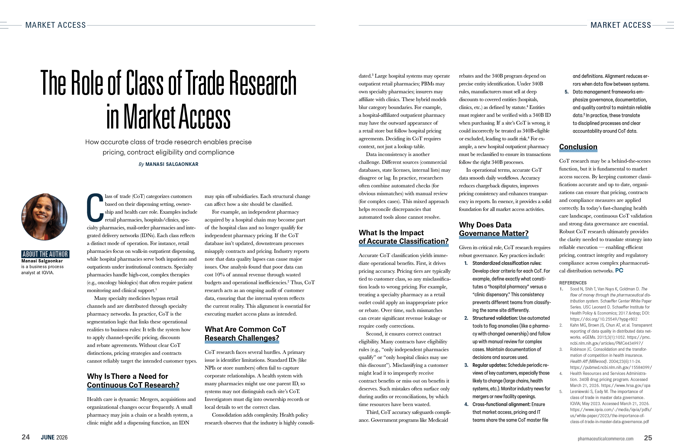 A magazine article about the role of class trade research in market access. Description generated by AI